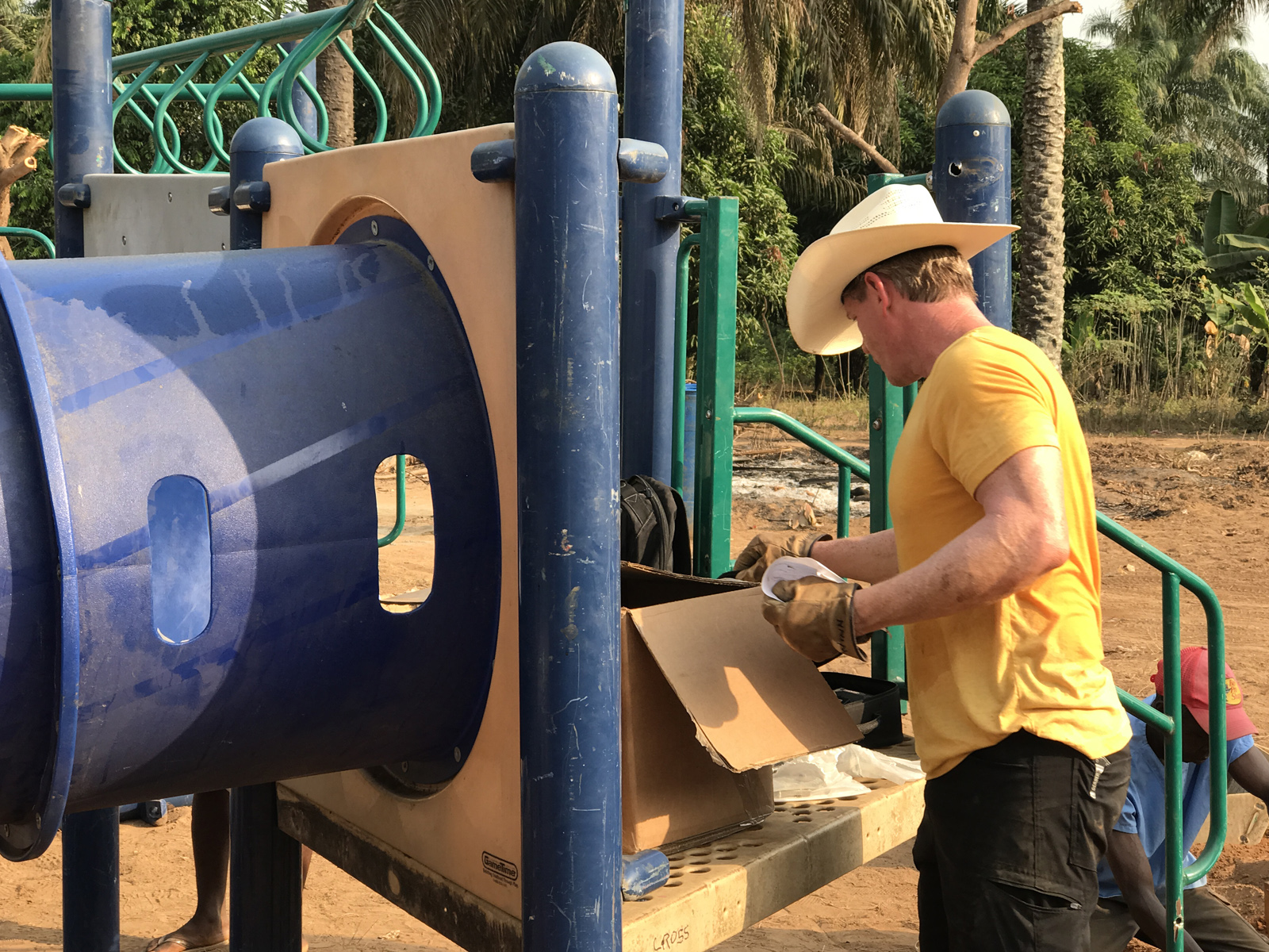 Playground installation in progress